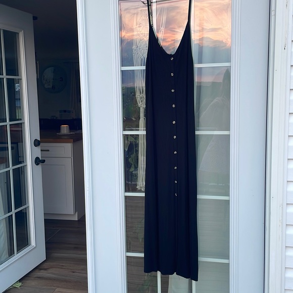 H&M Spaghetti Strap Ribbed dress with buttons - Picture 1 of 3